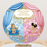 Willkommen Wenig Prinzessin Babydusche Kreis Hintergrund